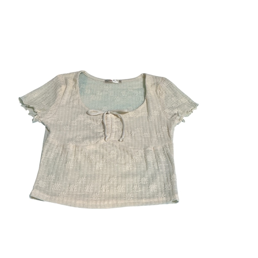 Cream Short Sleeve Women's Top